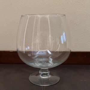 Oversized 9”H Clear Brandy Glass